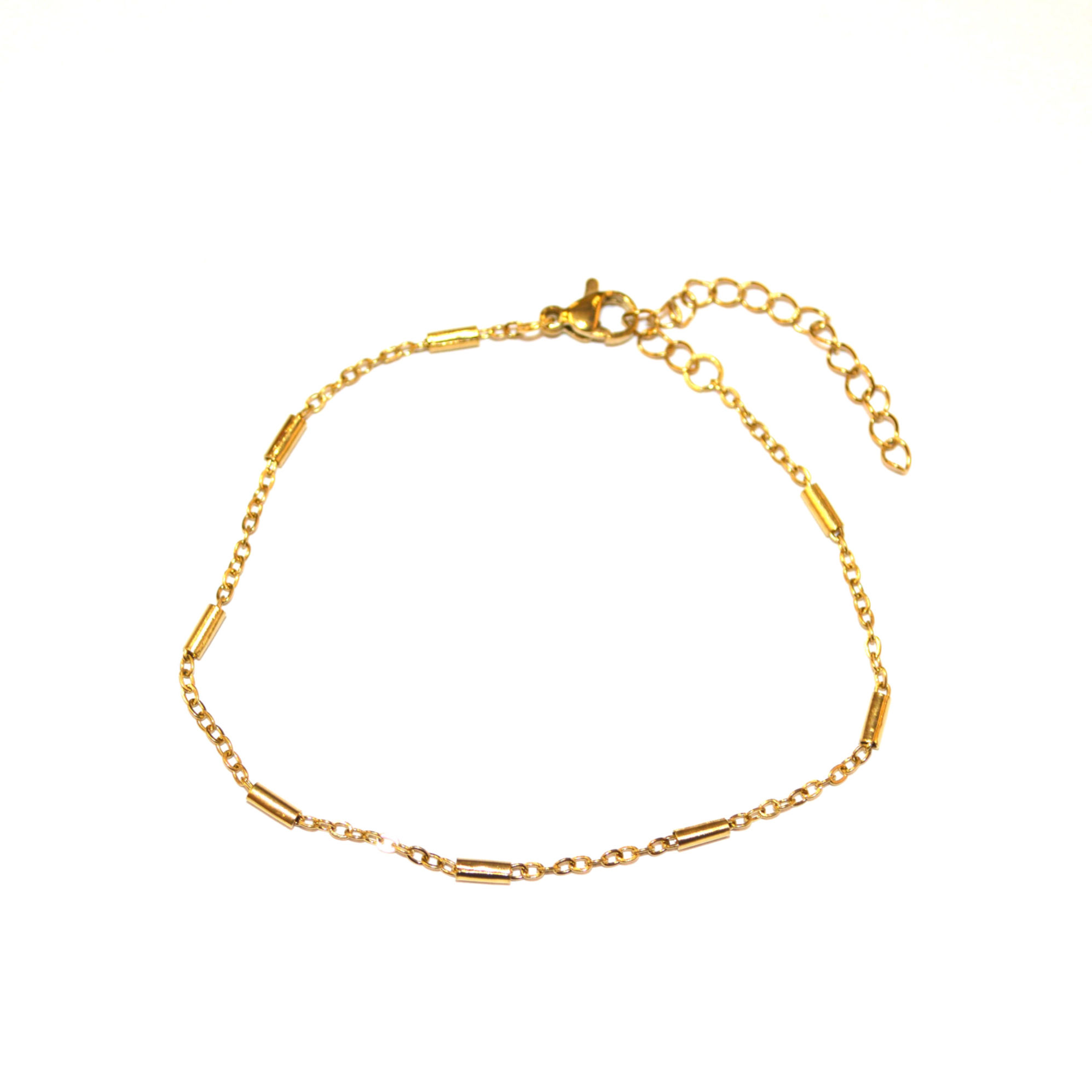 Bracelet tube en acier inoxydable dorée