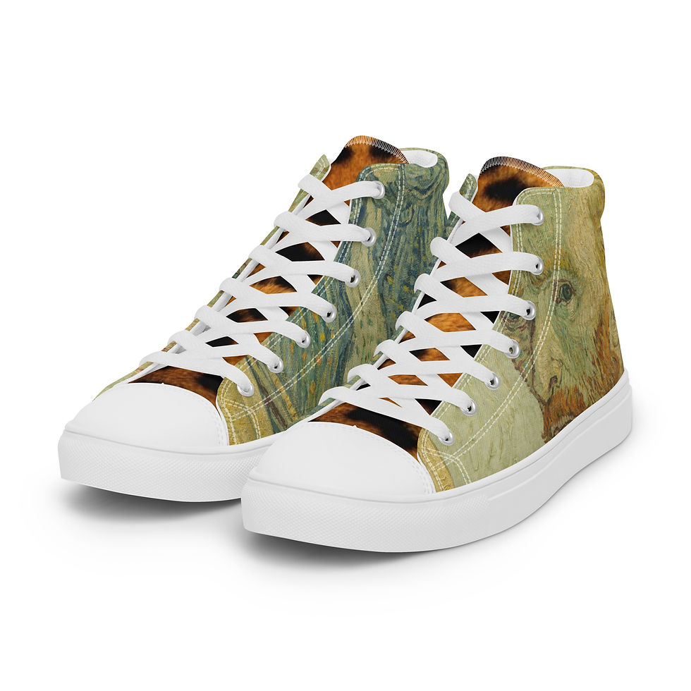 Thumbnail: High-top canvas sneakers with an abstract art design