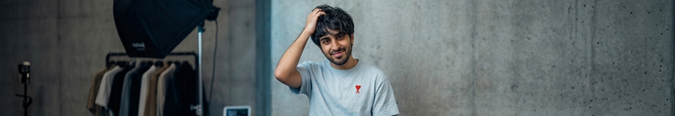 A person modeling for Featured Services at Razors & Scissors