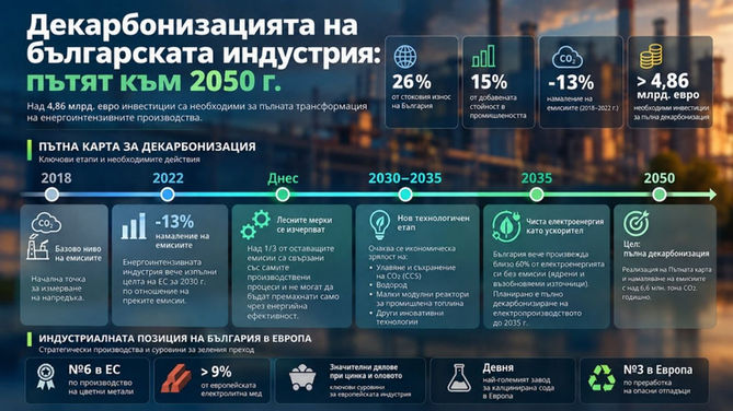 Декарбонизация за милиарди: Българската индустрия търси зелен преход без загуба на конкурентоспособност