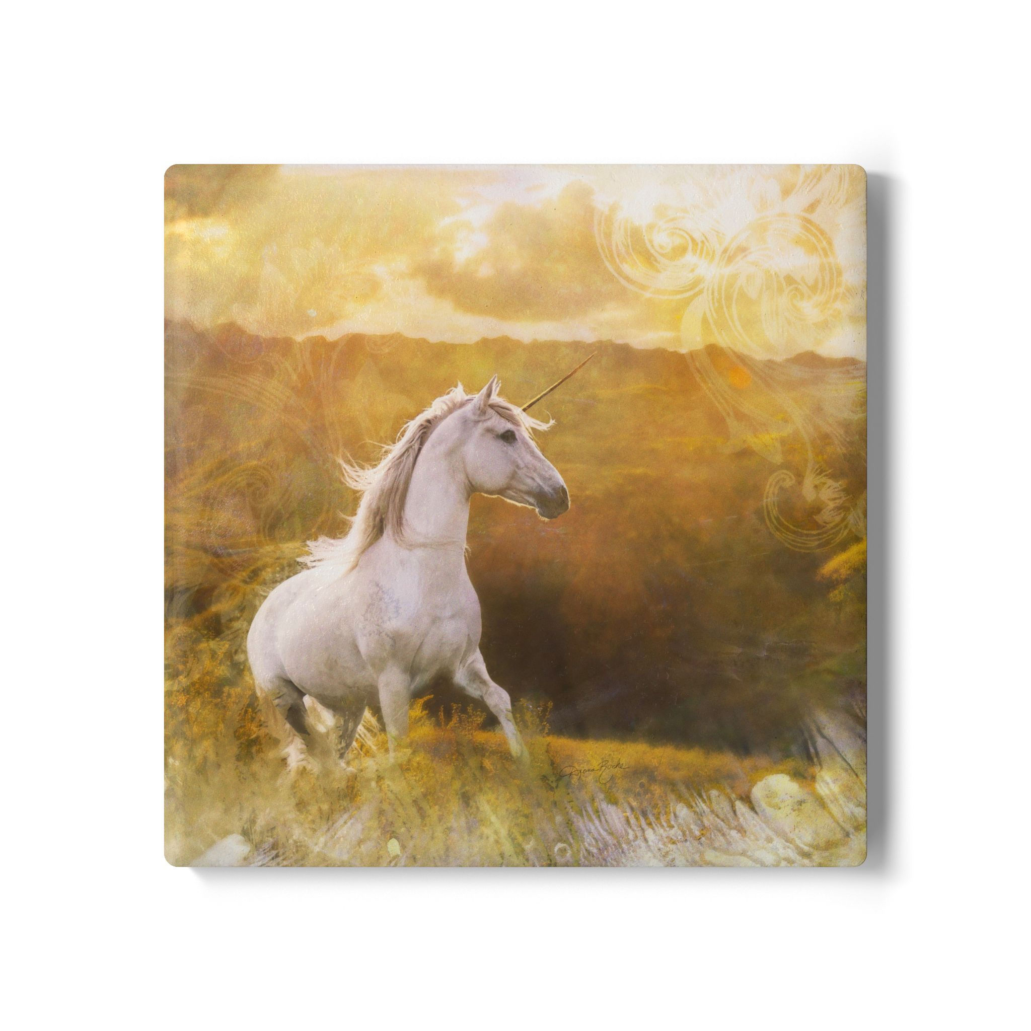 Whimsical Unicorn Ceramic Coaster - The Last Unicorn
