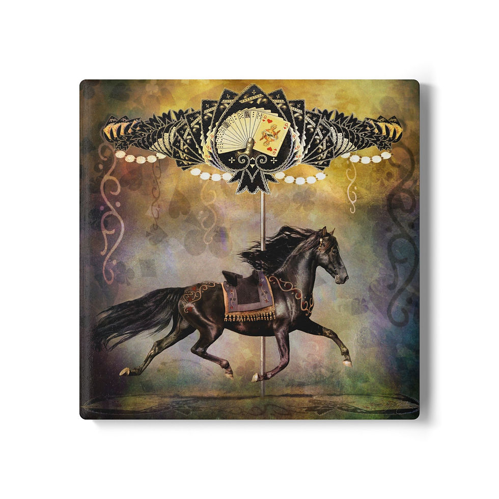 Carousel Horse Ceramic Coaster - Poker Run