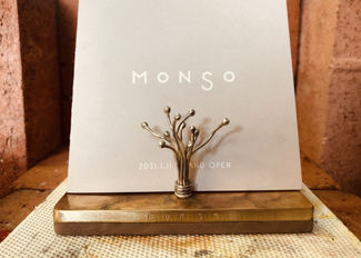 card stand for monso silver950 Brass and wood