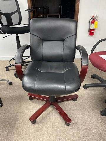 office chair, mahogany frame office chair