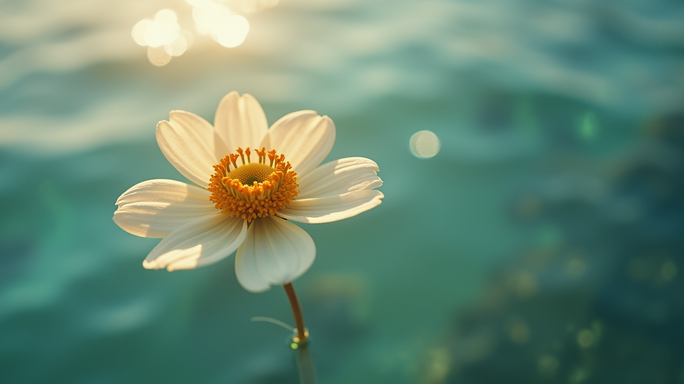 Vue en plongée d’une carte poétique ornée d’une fleur délicate