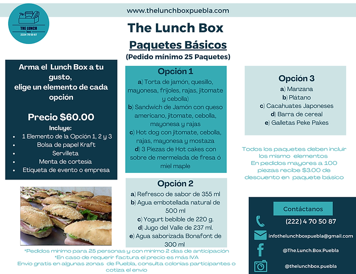 Box lunch ejecutivos en Puebla