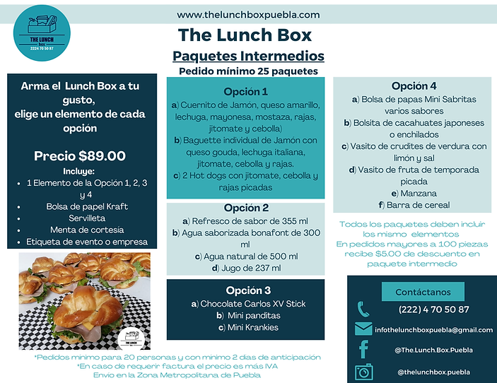 Paquetes de Box Lunch