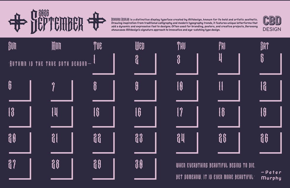 Project 4_Typographic Calender_September