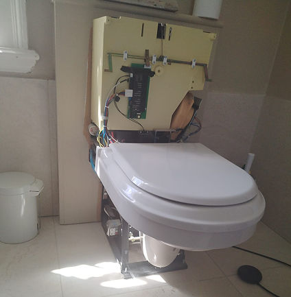 toilet breakdown being repaired