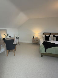Modern double bedroom with minimalist decor