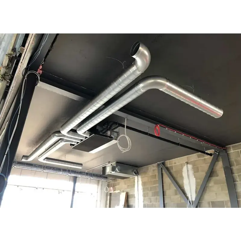 A modern air conditioning unit on a ceiling.