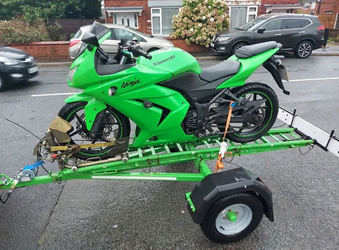 green motorbike breakdown recovery service