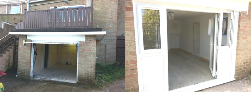 before and after garage conversion