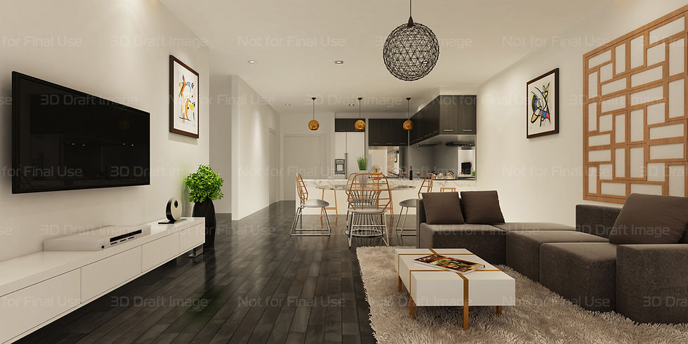 Modern Kitchen and Living Design