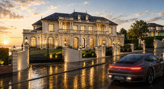 Another Templestowe Mansion in a prime location. The C-shaped Classic house- a
two-storey entertainer’s delight with an arched portico with classic columns, has quite
the curb appeal!
Slate roof, dormer windows, and a curved tower transport you back to the olden days
of Europe. Over 2000sqm of dreamy living with a pool and all the rooms that make
living an elevated experience.