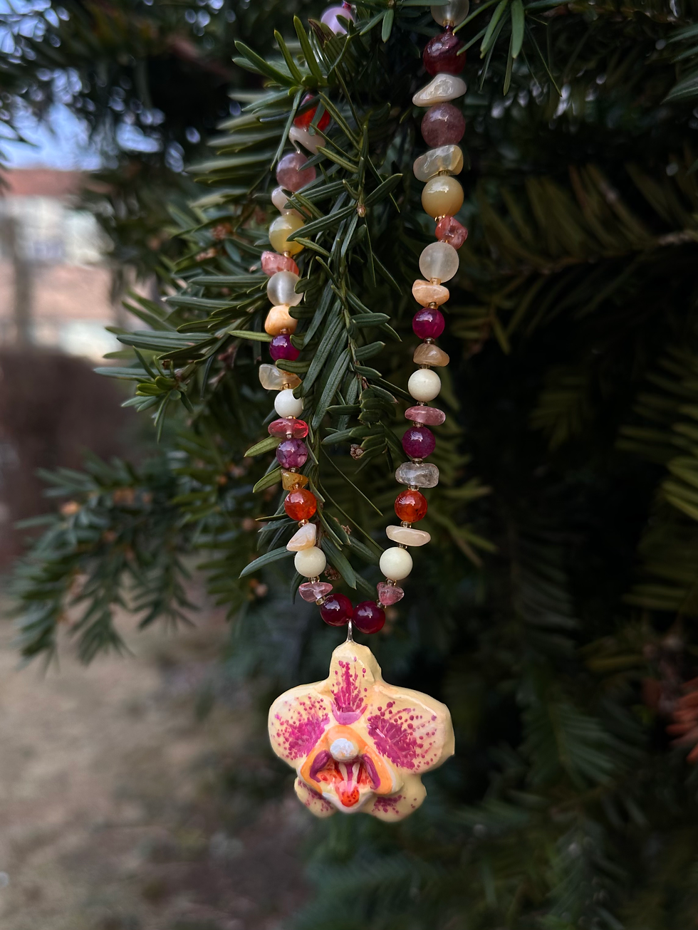 Thumbnail: moth orchid necklace