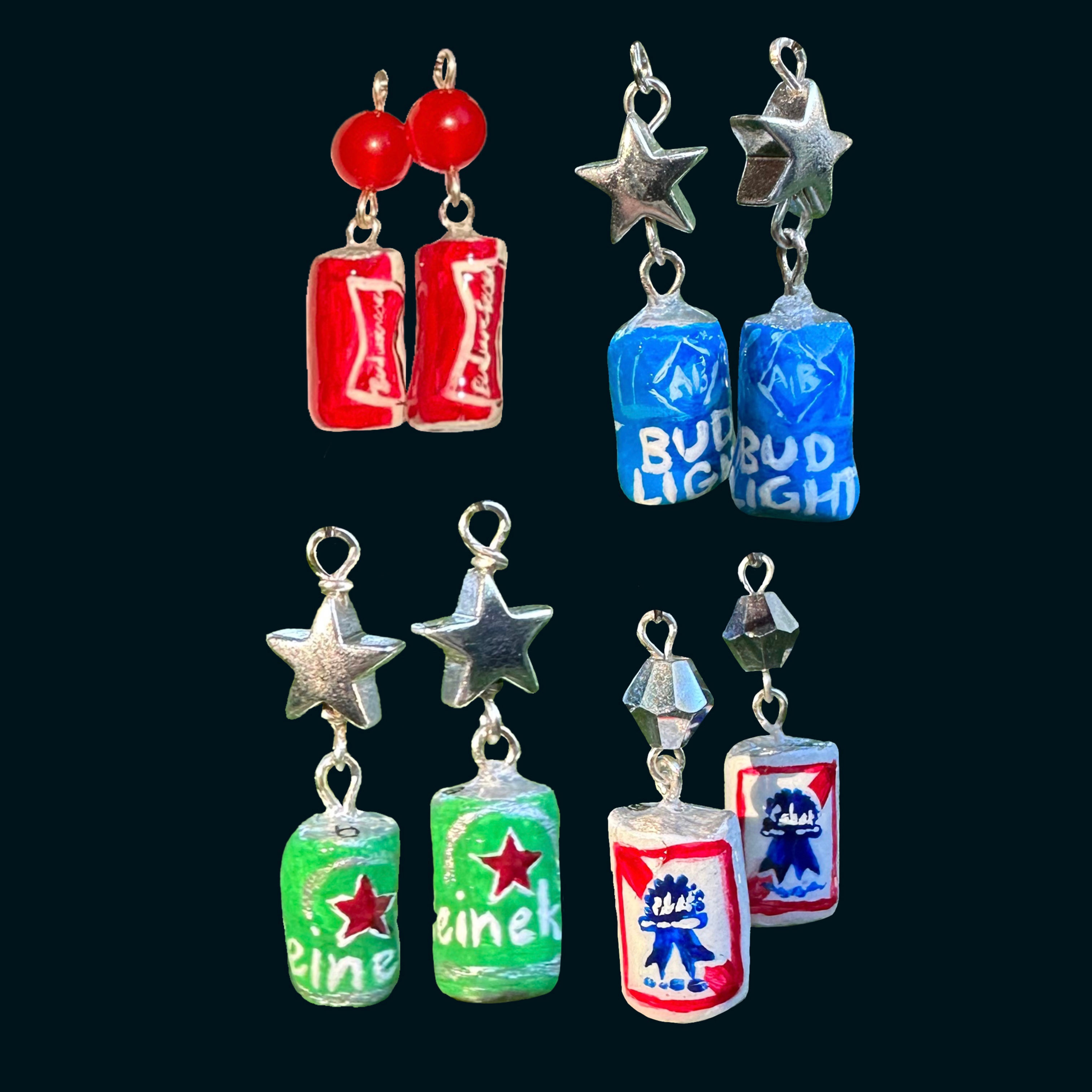 custom beer can earrings
