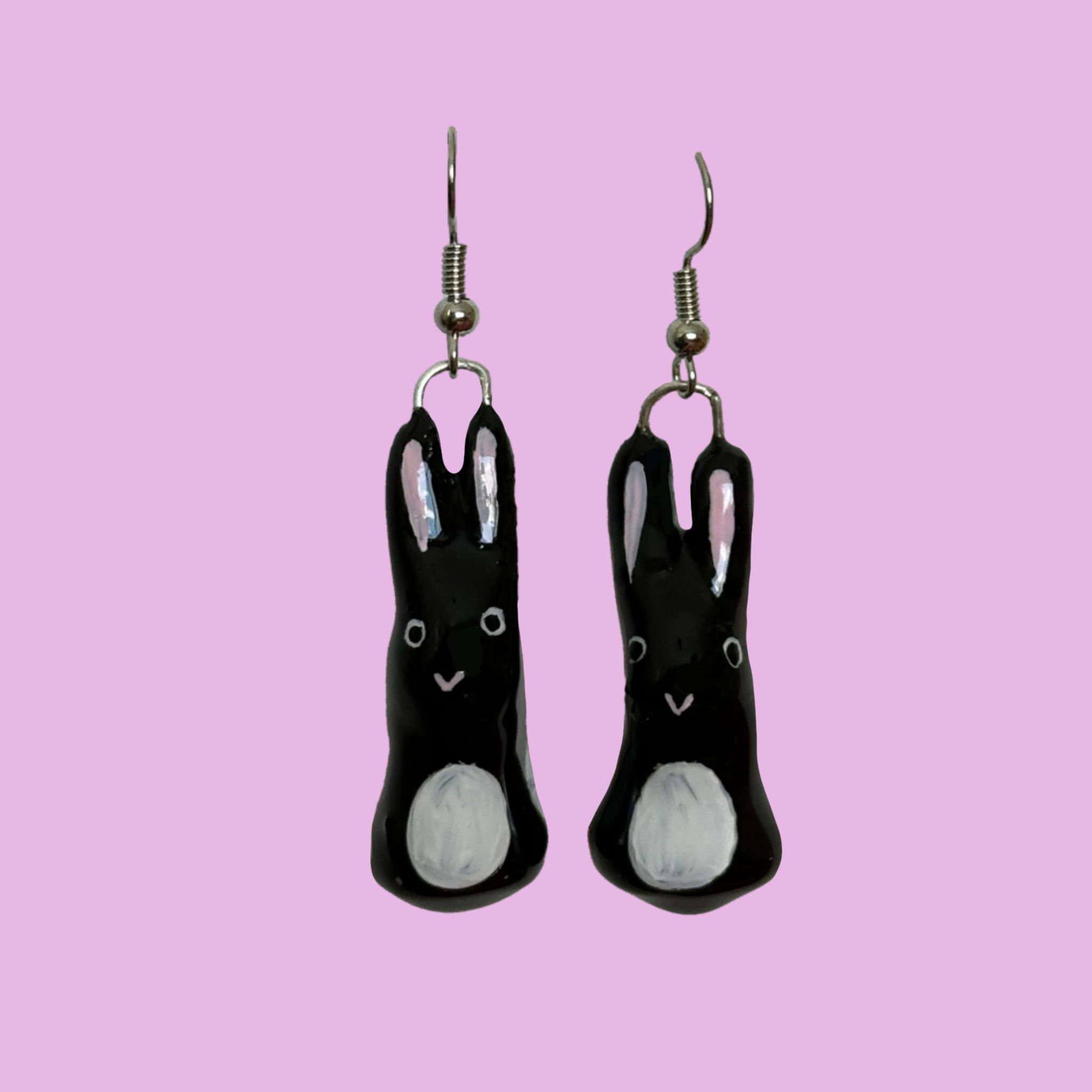 black bunny earrings