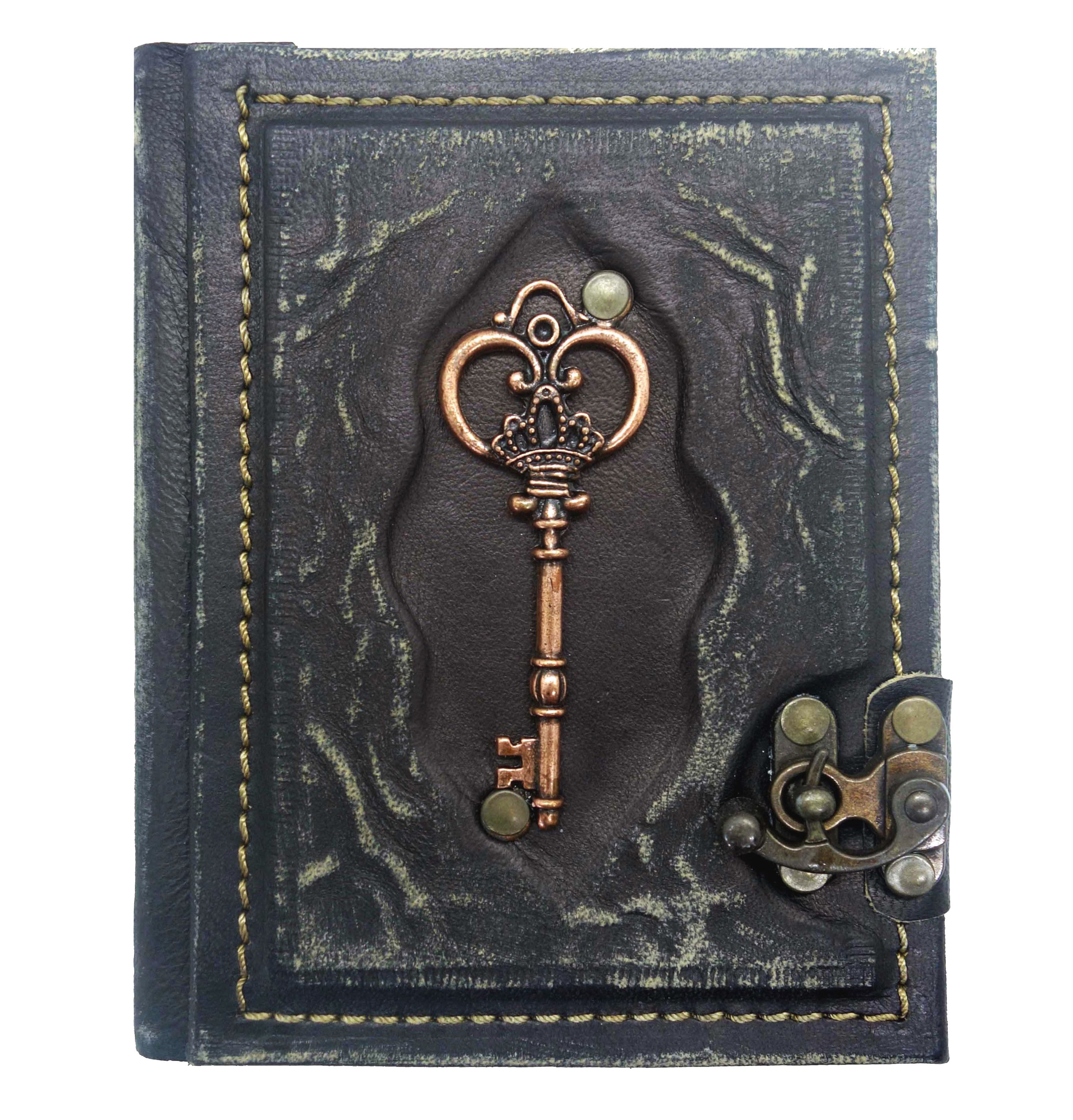 Notopelle Antik Anahtar Figürlü Deri Defter