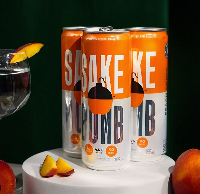 close up of sake bomb craft cocktail can