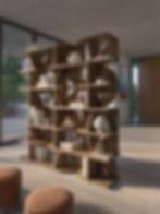 artistic book shelf and room divider