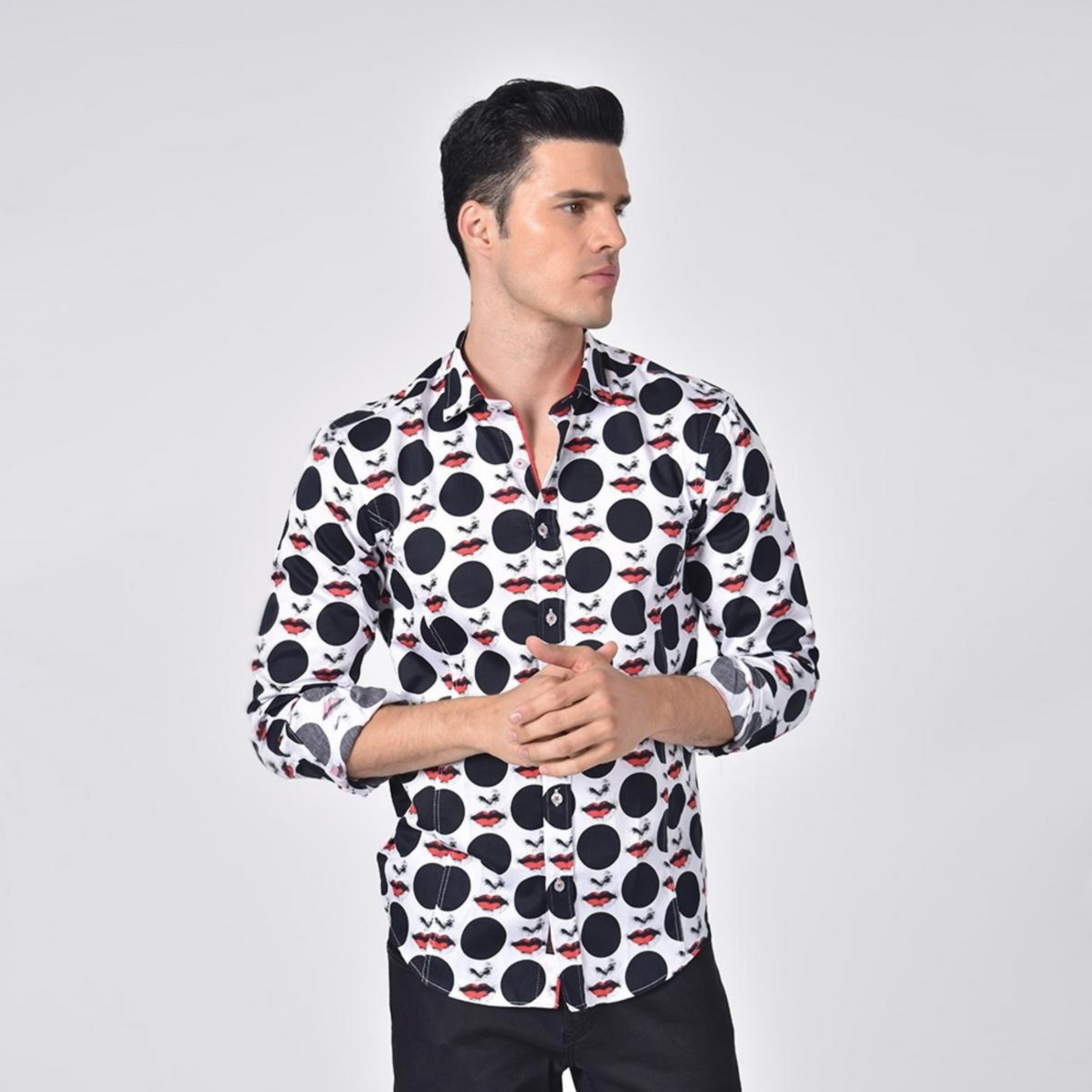 Red Lips & Black Dots