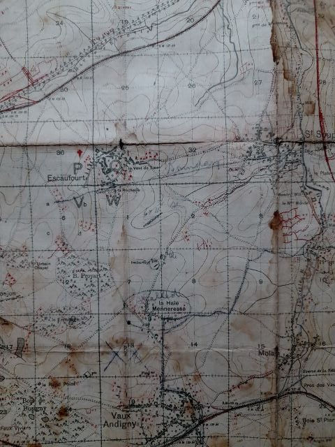Miniatura: Annotated Cloth Map of the Northern France (1918)