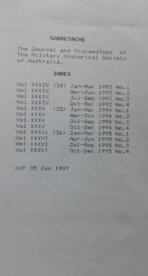 Miniatura: Sabretache Military Historical Society of Australia Bounded Journals (1977-2003)