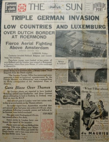 Sydney The Sun Newspaper (May 10, 1940)