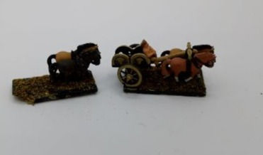Metal Ancient Celtic Chariot & Horses Military Figurines Miniatures (1:72 Scale)