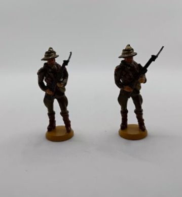 2x PNF Models WWI Gallipoli Pvt Stand High Port Arms Slouch 54mm Scale (2002)
