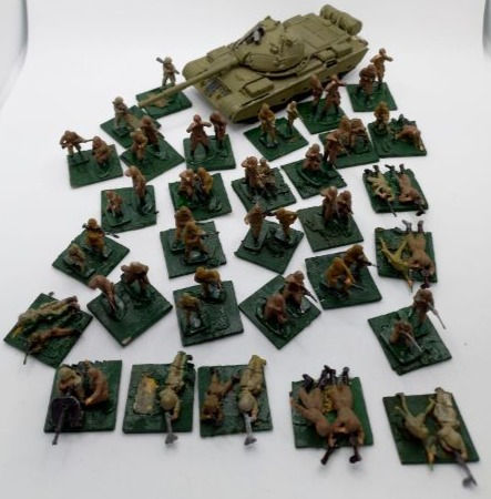 Miniaturbild: WWII Russian Army Forces With Field Gun And T-72 (1:72cm Scale)
