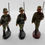 Miniature : 3x Elastolin Lineol German Marching Soldiers (c.1930)