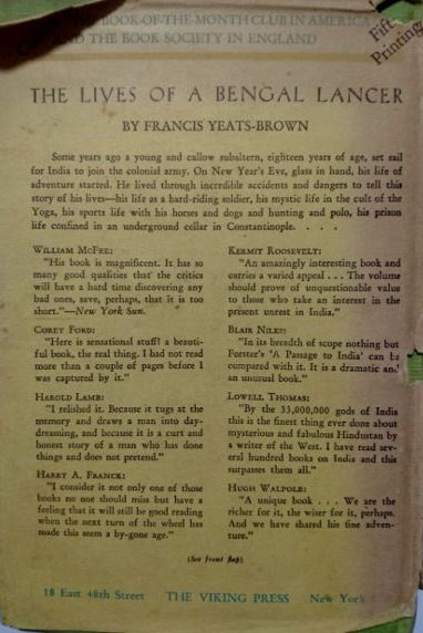 Miniatura: The Lives of a Bengal Lancer (1930) By F. Yeats Brown