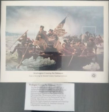 Miniatura: 3x Framed Glassed Bicentennial U.S. Revolutionary War Stamp Sheets