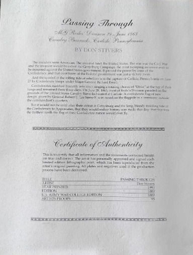 Miniature : Large Framed Glassed Limited Print of 'Passing Through' (1995) By Don Stivers