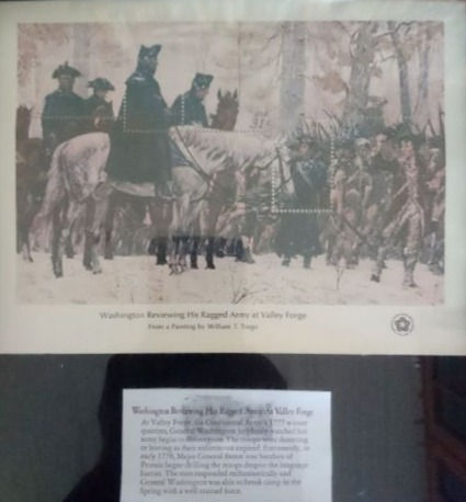 Miniatura: 3x Framed Glassed Bicentennial U.S. Revolutionary War Stamp Sheets