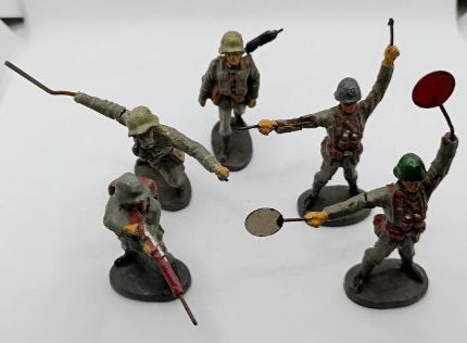 Миниатюра: 5x Elastolin Lineol German Infantrymen (c.1930s)
