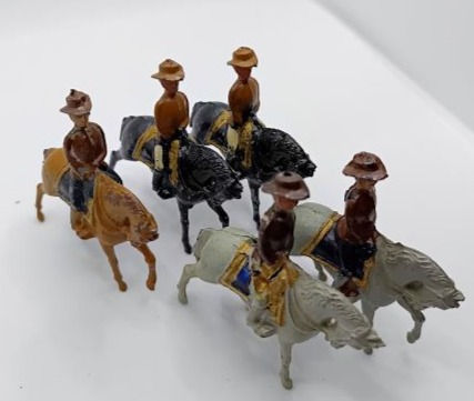 5x 54mm Metal Australian Boer War Mounted Infantry Soldiers