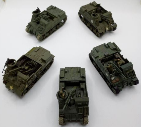 Miniatura: WWII Five M7 Priests Plastic Moulded Tank (1:72 Scale)