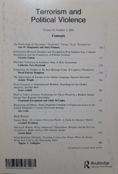 Pikkukuva: Terrorism and Political Violence Vol. 18 #2 (2006)