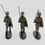 Miniatyrbilde: 3x Elastolin Lineol German Marching Infantrymen (c.1930s)