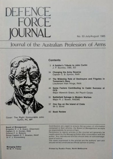 Miniatura: Australian Defense Force Journal #53 Jul/Aug (1985)