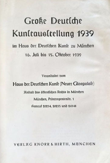 Miniatyrbild: Grosse Deutsche Kunstausstellung (1939)