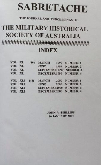 Miniatura: Sabretache Military Historical Society of Australia Bounded Journals (1977-2003)