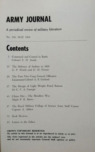 サムネイル： Australian Army Journal #240 May (1969)
