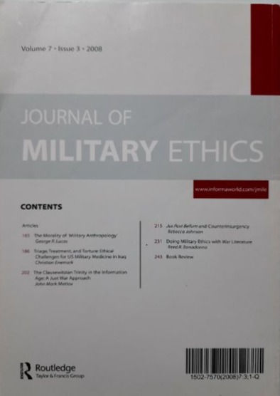 Miniatura: Journal Of Military Ethics Vol. 7 #3 (2008)