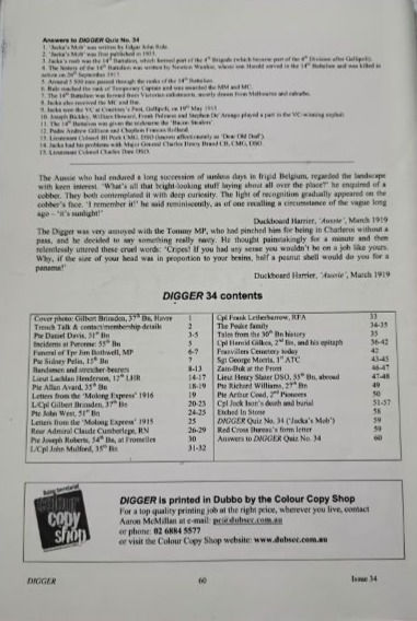 Miniaturbild: Digger: Families and Friends Of The First AIF Inc. #34 (2011)