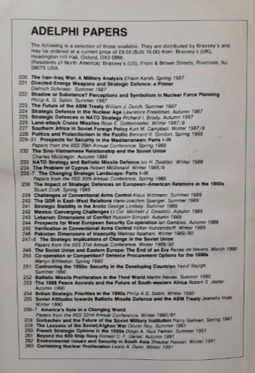 Thumbnail: IISS Adelphi Papers #264 'The Gulf Conflict: A Political and Strategic (1991/2)