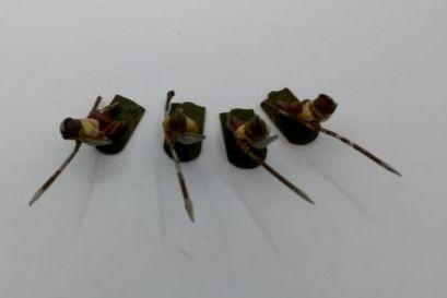 Миниатюра: 4 x Metal Ancient Spearmen Military Figurines Miniatures (1:72 Scale)